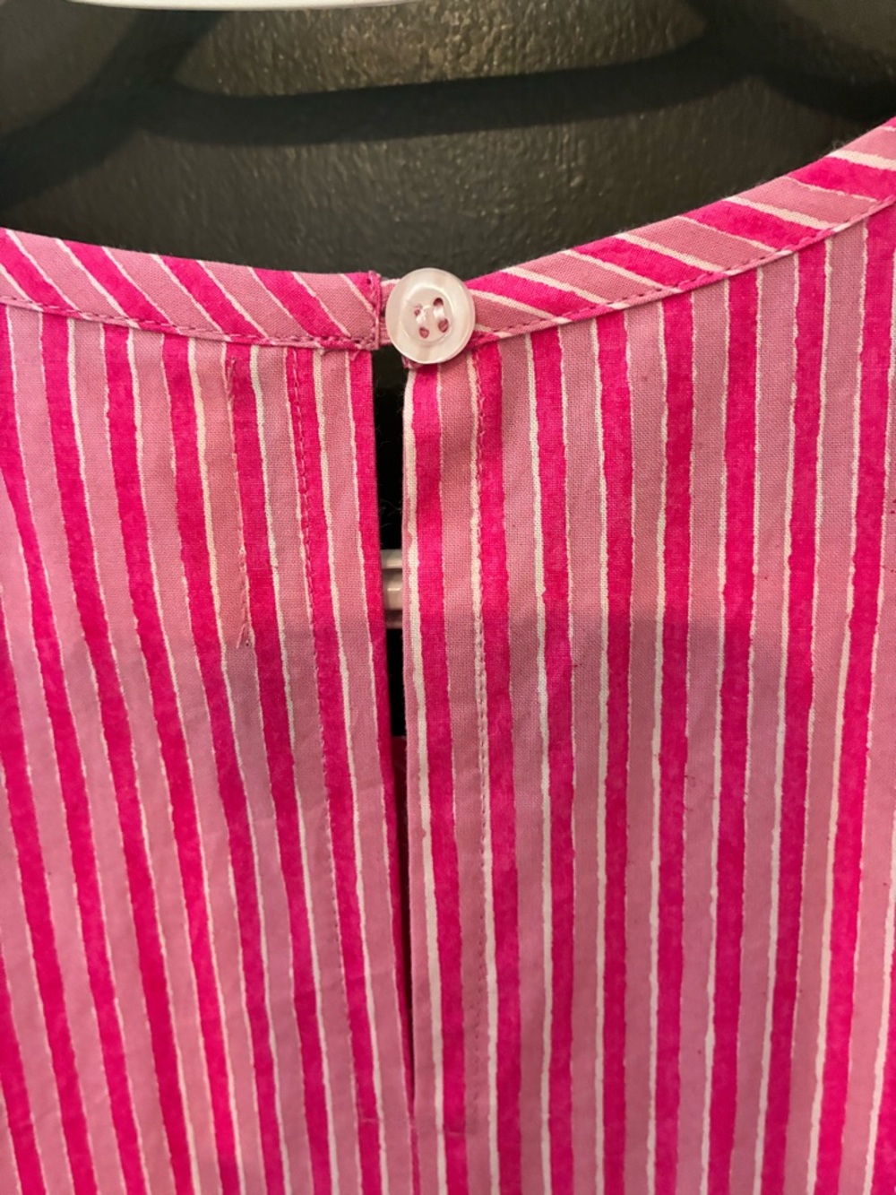 Tuckernuck & SZ Blockprints High Quality Cotton Dress! Bright Pink Striped Dress - Picture 5 of 5